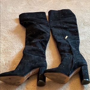 Suede knee high boots